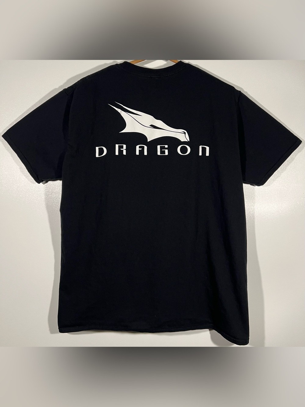 SpaceX Dragon T Shirt Mens Sz XL Black Space X Rocket Crew Graphic Tee S/S